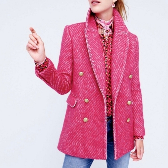 J. Crew Jackets & Blazers - Stylish Pink Double-Breasted Women's Coat